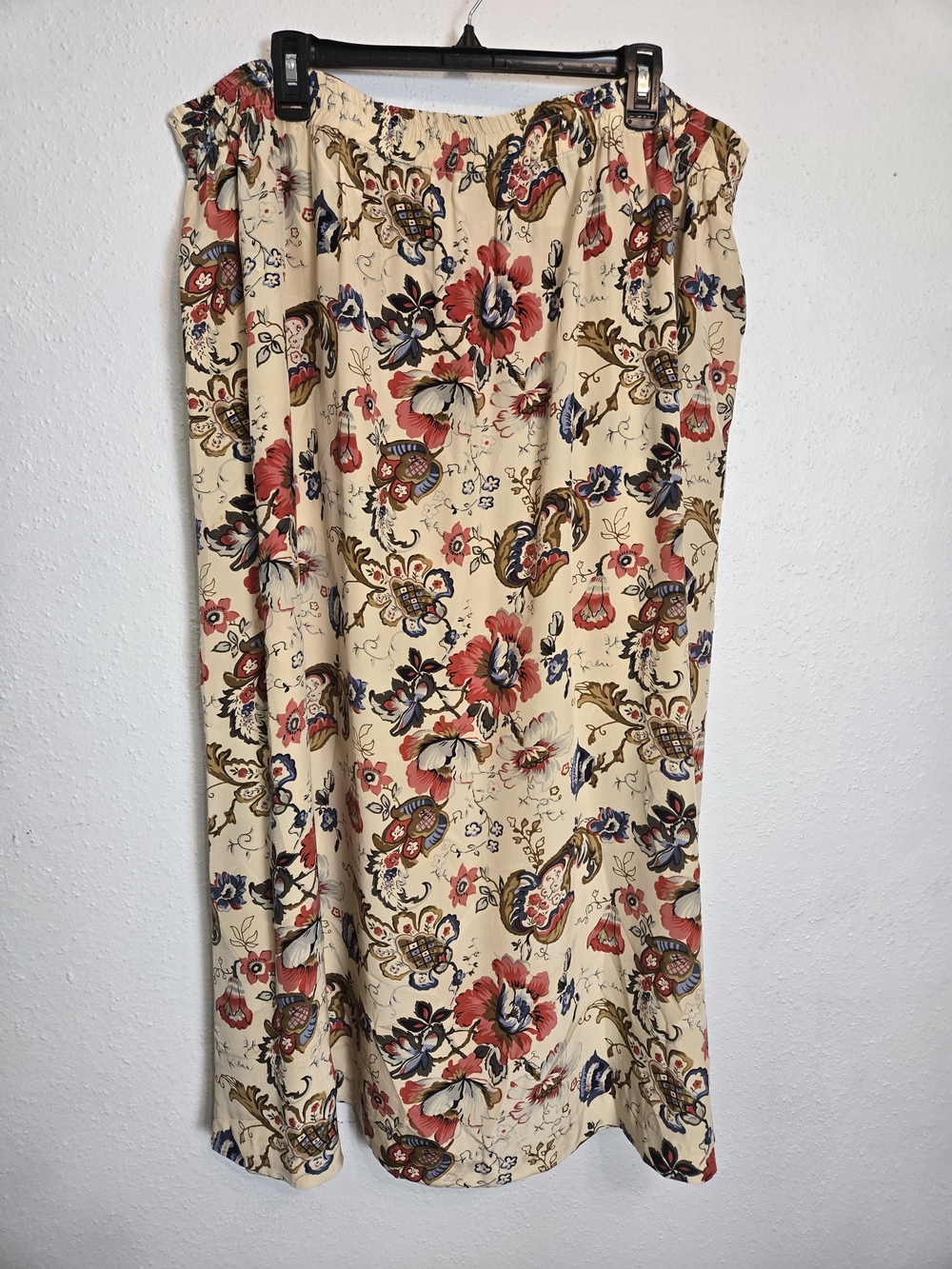 Vintage Floral Silk Skirt Plus Size